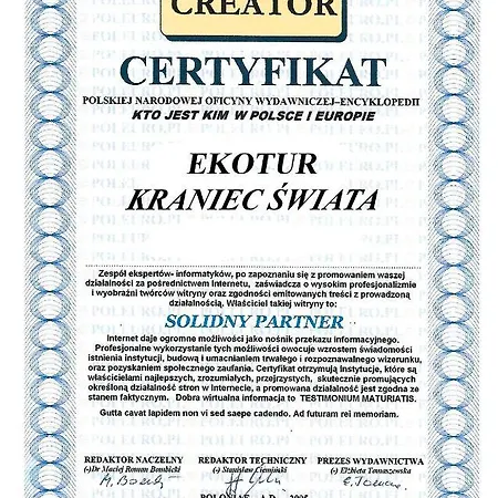 Apartamento Uslugi Turystyczne Ekotur - Kraniec Swiata *